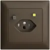 UP-Steckdose EDIZIOdue T23 FI 30mA FMI, shutter, coffee 