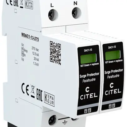 Blitzstromableiter  Citel DAC1-13S-20-275 Typ 1+2, 2-polig 