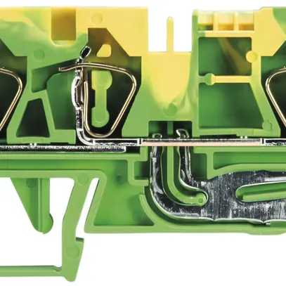Morsetto di terra componibile WKFN 0.13…6mm² 3×molla 1 piano guida 35mm ve/gi 