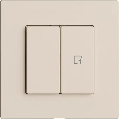 Druckschalter 1K/2T Szene Edue Wiser crema 