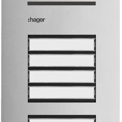 Poste audio externe Hager elcom.one 2-fils pour 8appartements acier fin 