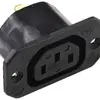 Prise d'appareils INC type C13 (F) ELBRO 10A 230VAC max.70°C 4.8mm noir IP20 