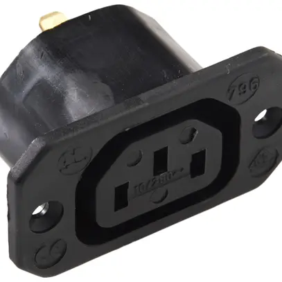 Prise d'appareils INC type C13 (F) ELBRO 10A 230VAC max.70°C 4.8mm noir IP20 