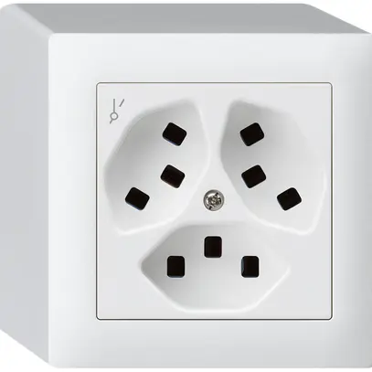 Presa AP Hager kallysto 3×T23 1×S Q bianco ultra 