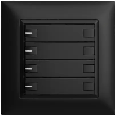 Poussoir ENC KNX 4× EDIZIOdue noir RGB avec LED 