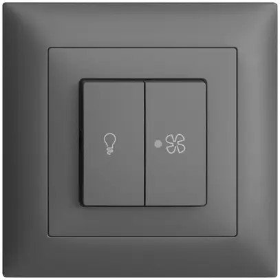 Kit frontal ENC EDIZIOdue gris foncé 88×88mm bouton double 