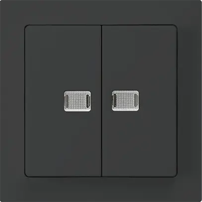 Interruttore pulsante luminoso INC kallysto 1/3+3/1 con 2 lenti nero 