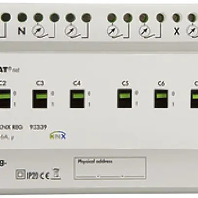 Actionneur-commutateur AMD KNX Luxomat SA8-230/16/H/EM/KNX, 8-fois, 16A/230VAC 