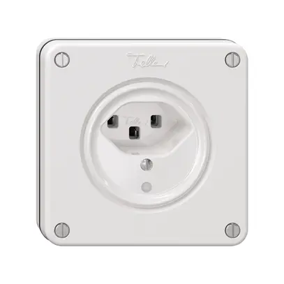 Prise NUPU NEVO, 1×T23, a.LED, blanc 