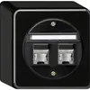 Scatola di raccordo AP basico cat.6 2RJ45/s nero 