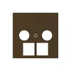 Placca frontale kallysto 2×coassiale/2×RJ45 marrone 