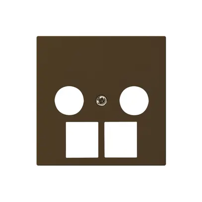 Placca frontale kallysto 2×coassiale/2×RJ45 marrone 