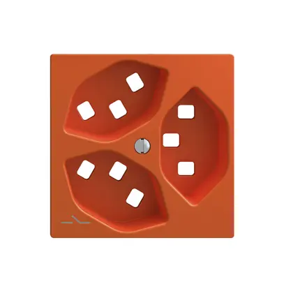 Montageset Feller EDIZIOdue, für Steckdose 3×T23 1×getrennt, orange 