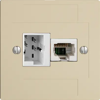 Boîte de raccordement ENC 1×TT,1×RJ45/u 4P EDIZIOdue ITplus ITM vanille 