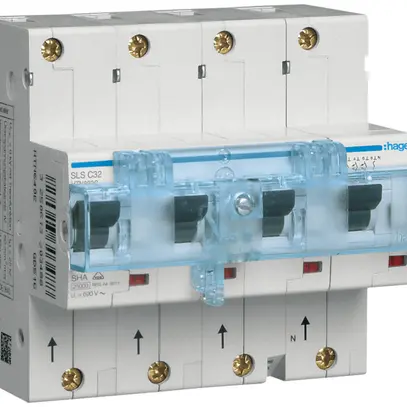 Disgiuntore Hager MCB 4P 230V caratteristica di intervento Cs 32A 25kA 2UM 