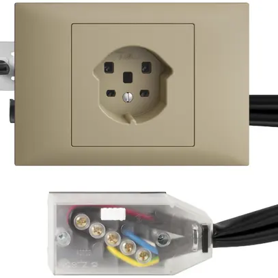 Prise INC EDIZIOdue T25 sand 45…69mm pour câble plat Technofil 