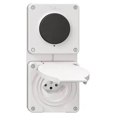 Combinaison NUP NEVO, interrupteur à poussoir schéma 3/1L + prise type 13, blanc 