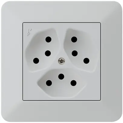 Prise ENC kallysto.trend 3×T13/1 gris clair avec sécurité enfants 