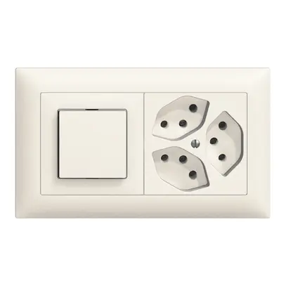 Combinazione INC EDIZIOdue 3/1P +3×T13 bianco, orizzontale 