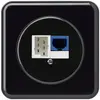Inserto per presa INC DSL basico 1×RJ45/1×T+T nero 