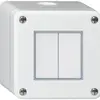 Contatto pulsante AP robusto IP55 2×1P bianco 