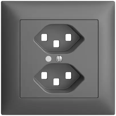 Kit frontale INC EDIZIOdue grigio scuro 88×88mm 2×T23 con lente 