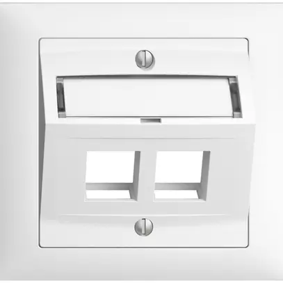 Kit d.montage INC Edue FKE, avec capot d.sortie oblique, pour 2×Keystone, blanc 