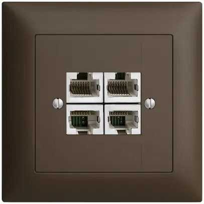 Prise de raccordement INC 4×RJ45/s 4P sép.EDIZIOdue coffee ITplus 