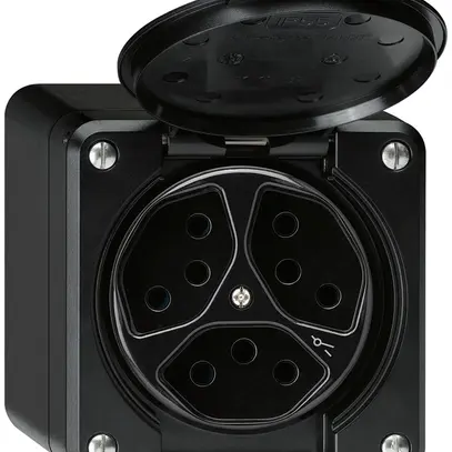 Presa AP robusto 3×tipo 13/1 nero 