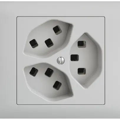 Presa INS 3×T23 16A EDIZIOdue grigio chiaro, con morsetti innest. 