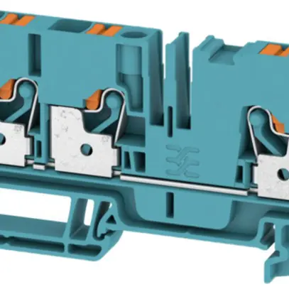 Morsetto di passaggio Weidmüller A3C PUSH IN 6mm² 3 contatti TS35 blu 
