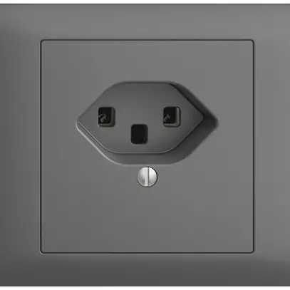 Prise INC EDIZIOdue T23 16A gris foncé, bornes à vis 