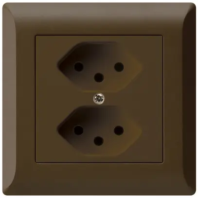 Prise ENC kallysto.line 2×T13 brun avec sécurité enfants 
