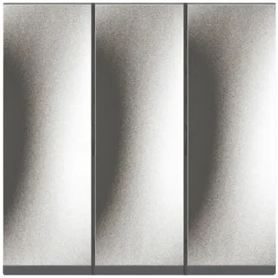 Interrupteur à bascule INC MOS 1/3+3/1L+ 0/1L magnésium 2mod. 