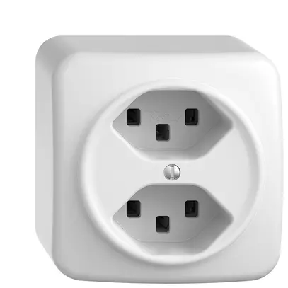 Presa AP 2×T23 STANDARDdue bianco 