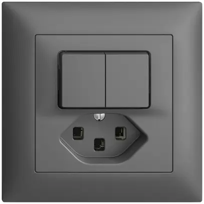 Combinazione INC A-R+3/1L+T23 grigio scuro 16A EDIZIOdue 