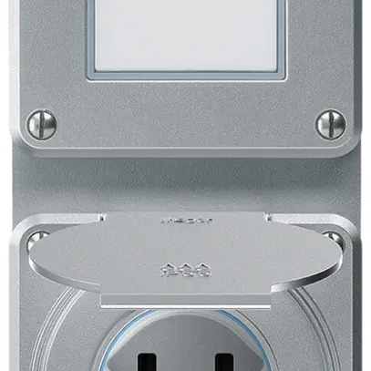 UP-Kombination robusto 2×1, Schalter Schema 3/Steckdose T25 IP55 aluminium 