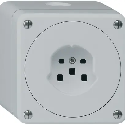 AP-Steckdose HA robusto Typ 25 mit Steckklemmen grau 