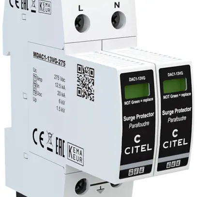 Blitzstromableiter  Citel DAC1-13VGS-20-275 Typ 1+2+3, 2-polig 