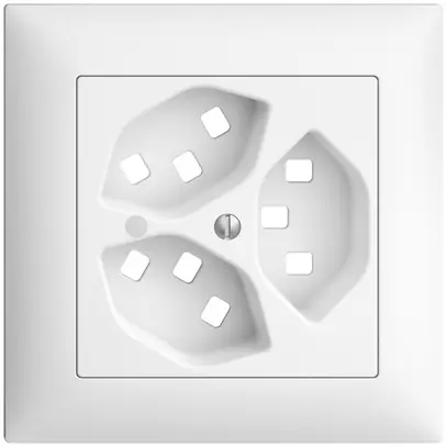 Kit frontal ENC EDIZIOdue blanc 88×88mm 3×T23, lentille, 