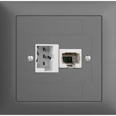 EB-Dose 1×T+T,1×RJ45/u 4P EDIZIOdue dunkelgrau, ITplus ITM 