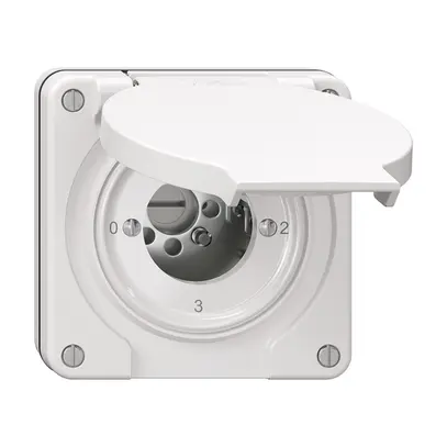 NUP-Drehschalter NEVO, 5/1L, ohne Zylinder, KS, 0-1-2-3, weiss 