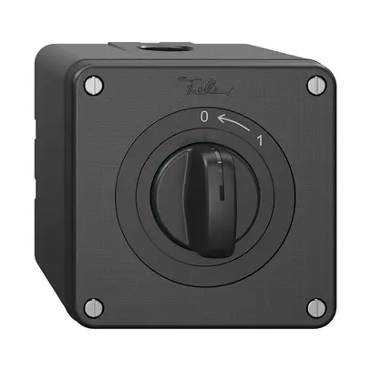 Contatto rotativo NAP NEVO, con manopola, KS, 0 <- 1, nero 