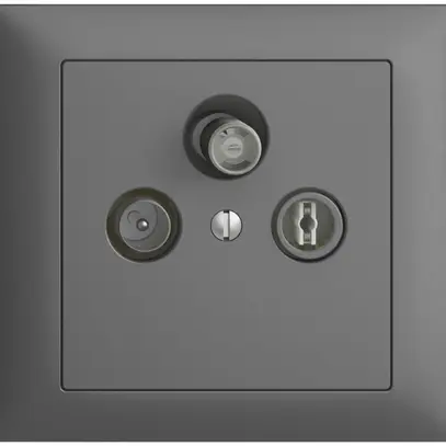 Prise d'antenne INC SAT DB52 EDIZIOdue gris foncé, avec IEC/F 