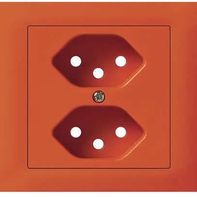 Kit frontal INC Hager kallysto pour prise G3 2×type 13 cadre enfichable orange 