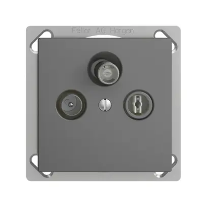 Prise d'antenne INC SAT/TV/R DB53 EDIZIOdue gris foncé avec SAT-F 