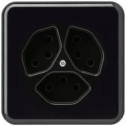 Prise ENC basico 3×type 13 noir avec sécurité enfants pour BOMI 