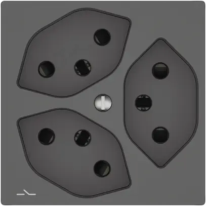 Presa EDIZIO.liv SNAPFIX® 3×T13 1×S con shutter grs 