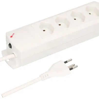 Presa multipla MH 4×T13 Prime-Line Td 3×1mm² 3m bianco 