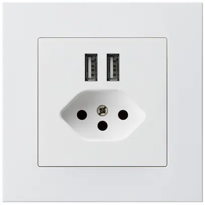 Prise ENC 2×USB & T13 kallysto.pro 2400mA blanc 